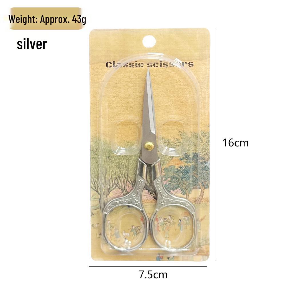 Retro Plum Blossom Embroidery Scissors – Alloy Stainless Steel for Cross Stitch and Handmade Crafts