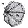Black Lace Wedding Umbrella Vintage Gothic Umbrella, Bridal Parasol for Halloween Royal Style Witch Cosplay, Decoration, Stage Performance Props,