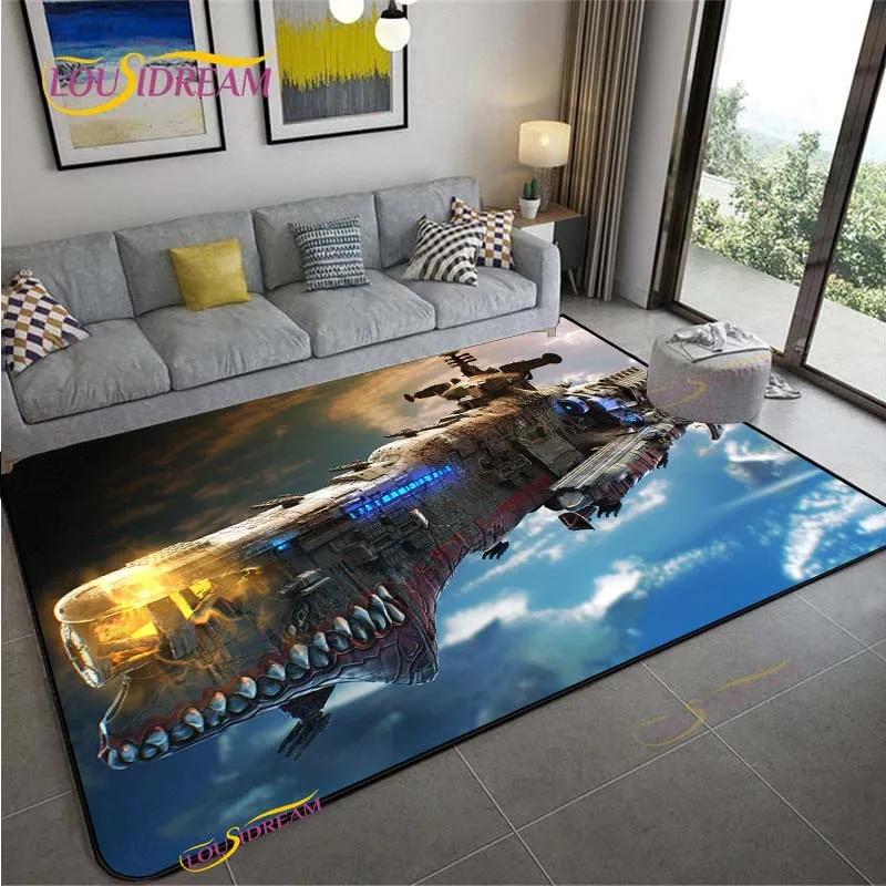 3D Space Ship Station Carpet for Living Room Bedroom Table Cinema Rug Kitchen Door Kids Un-slip Floor Mat Alfombra Birthday Gift