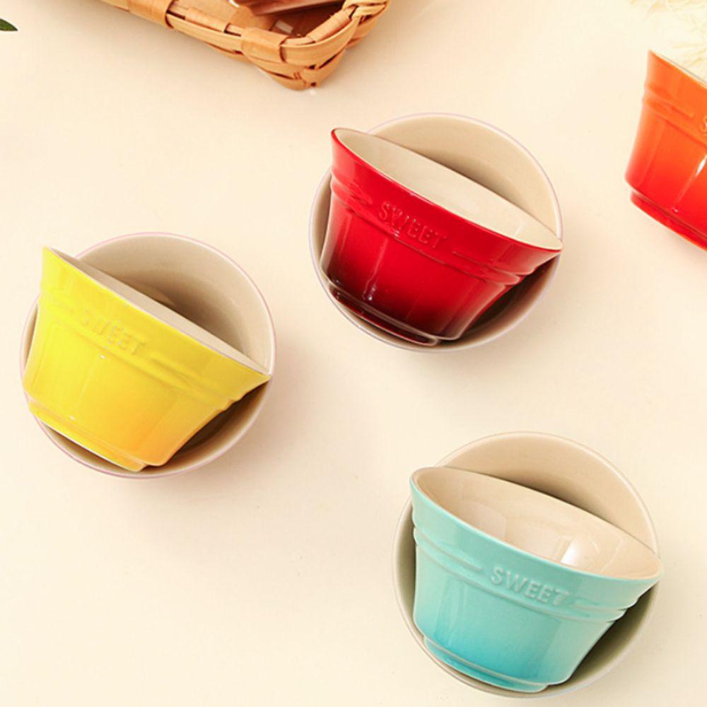 4.5 Inches Gradient Color Ceramic Rice Bowl Nordic Style Dessert Bowl Dining Bowl  Ice Cream