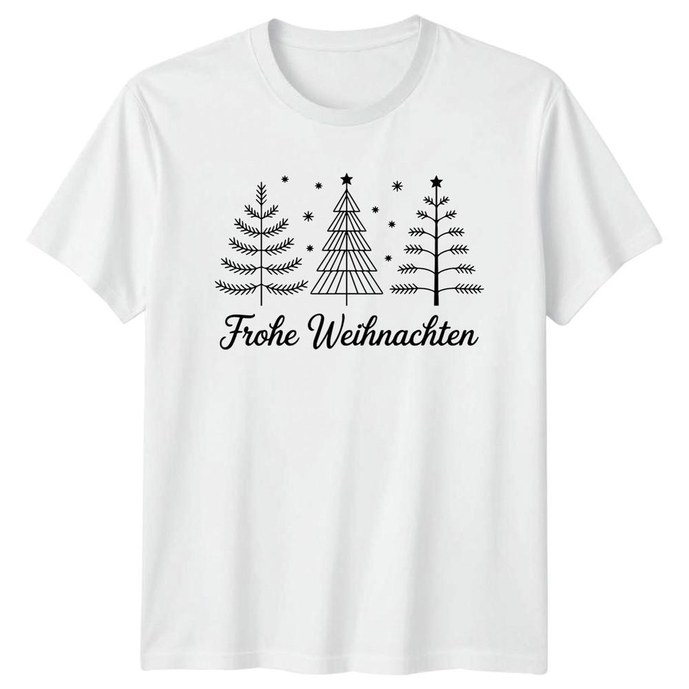 Frohe Weihnachten Christmas Trees Holiday Graphic Unisex T Shirt Unisex Unisex Tee S