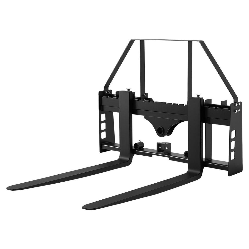 Skid Steer Pallet Forks, 1814 Kg Rated Capacity, Pallet Fork Frame Attachment with 122 Cm Pallet Forks Forklift Blades, 50.8 Mm Hitch Receiver & Spear