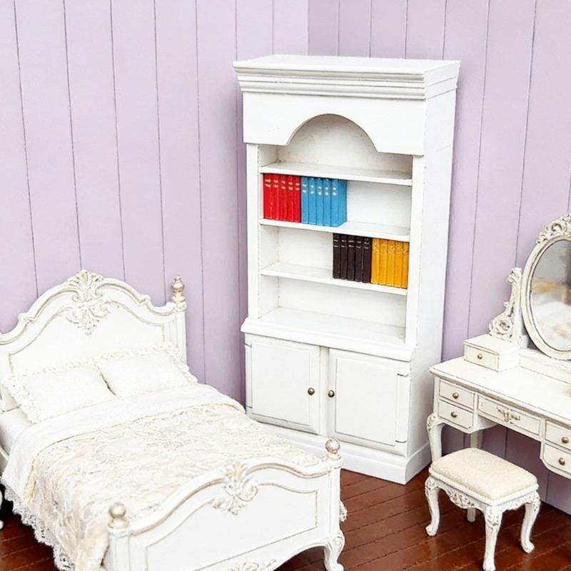 Bookcase Miniature Wooden Cabinet For Dollhouses Bedroom Living Room Decors DIY Craft Project Tiny House Furniture