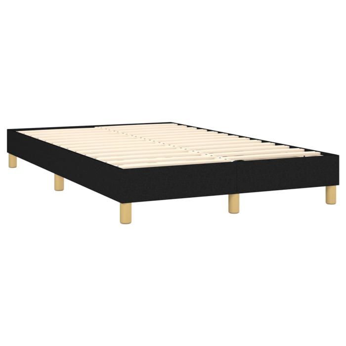 Exclusive House - Bed Slat Base with Mattress Black 120x200 Cm Fabric