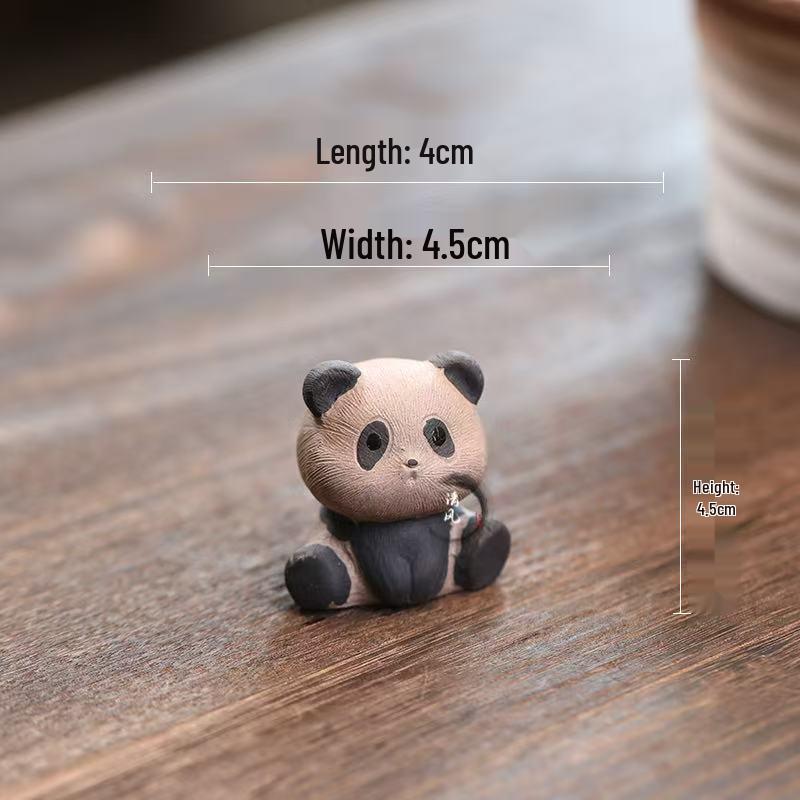 Yixing Zisha Panda Tea Pet Ornament - Cute Tea Table Decor
