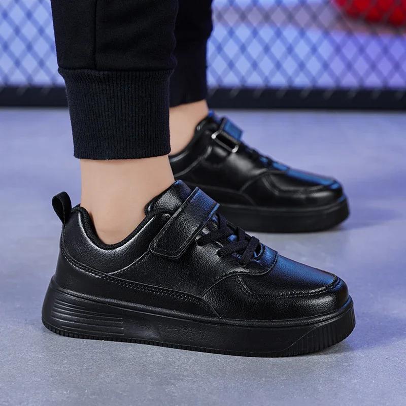 

Platform PU Leather Breathable Children s Sneakers New Casual Kids Baby Shoes Black White Toddler Girls Boys Running Sport 40