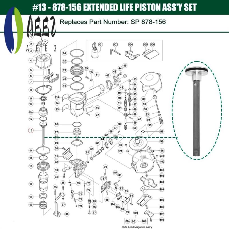 AEE2-878-156 Aftermarket Piston Driver Assembly For Hitachi-NV45AB, NV45AB2, NV45AB2M, NV45AB2(S), 2 Pack