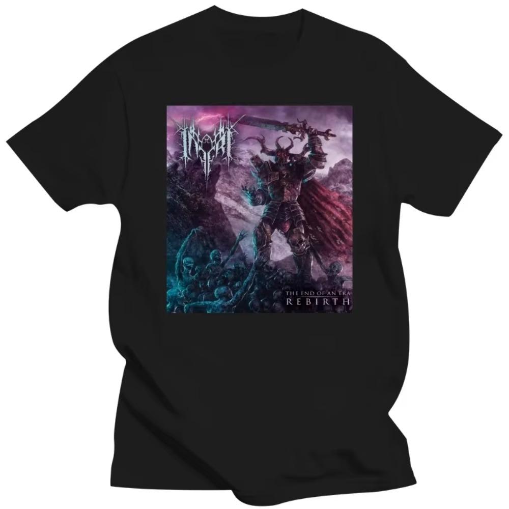 

Harajuku Fashion Inferi American Melodic Death Metal Band Crewneck Хлопковая футболка Мужская мода Длинные рукава Уличная одежда Футболки Топы XXXXXL чёрный