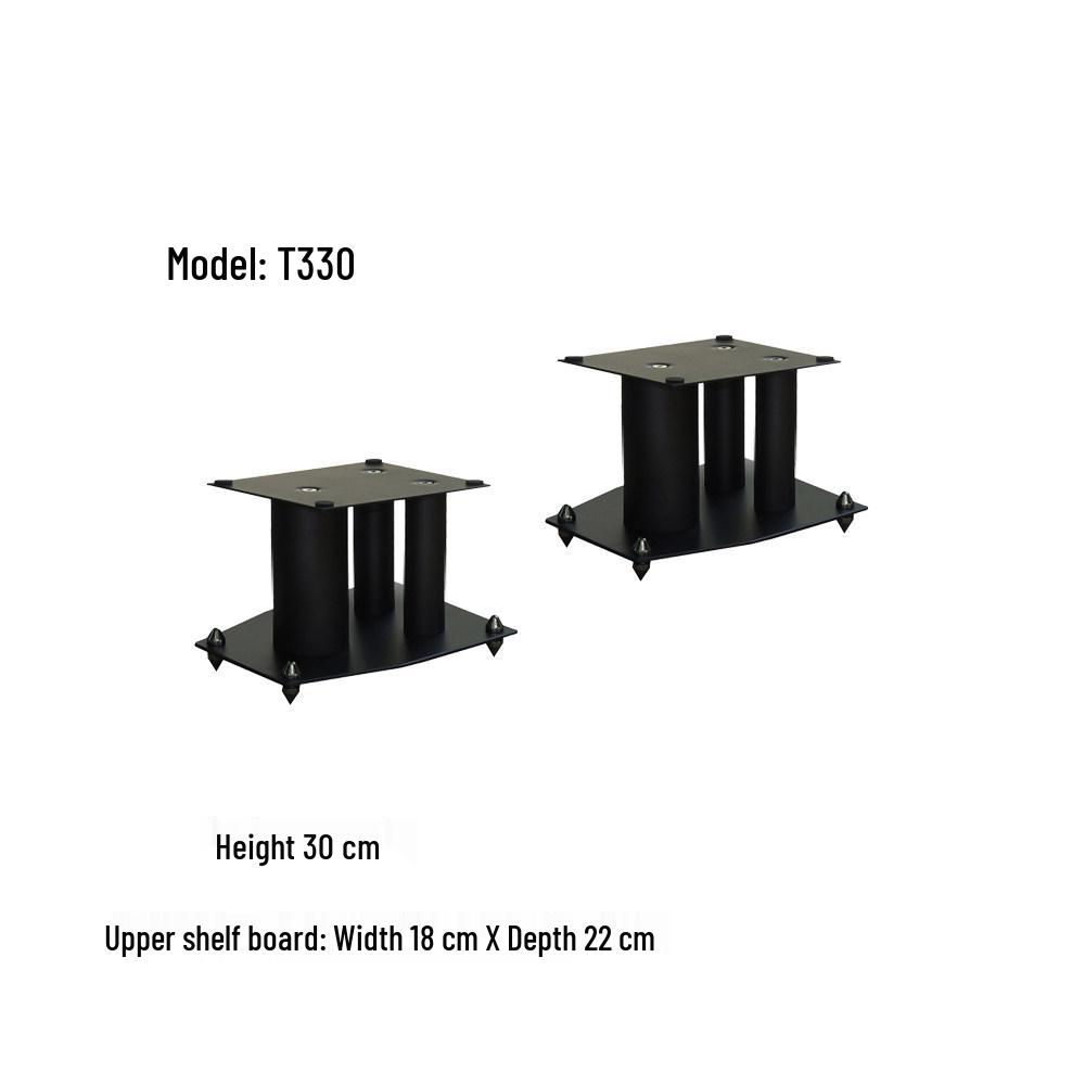 Babeetu Black Metal T-Junction Bookshelf Speaker Stand - Non-Slip HIFI Audiophile.