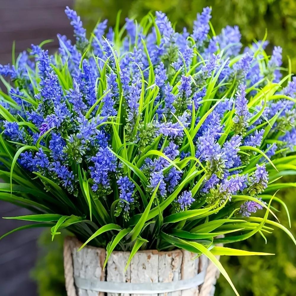 35cm Artificial Fall Flowers Adjustable Durable Faux Lavender Flowers Lifelike Faux Plants Thanksgiving Decoration