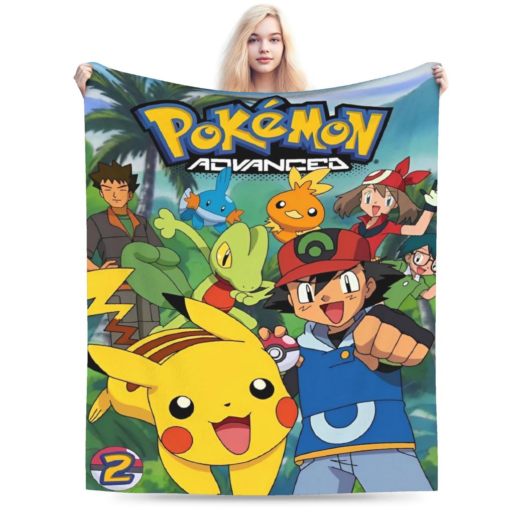 Japanischer Anime Pikachu Einfache Super Warme Decke Pokemon Plüsch Überwurfdecke Neuheit Sofa Stuhl Flanell Bettdecke Bettbezug
