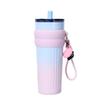 High-Capacity Stainless Steel Thermos with Ceramic Liner and Lanyard - Straw-Equipped Ice-Buster for Outdoor and Car Use