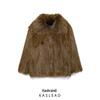 2024 Autumn Women's European & American Style Faux Fur Overcoat Jacket