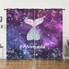Curtains Fairy Tale Mermaid Childlike Sunshade Digital Printing Curtains Blackout Without Punching