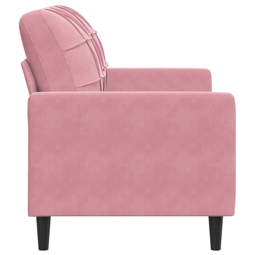 2 Seater Sofa in Pink 120 cm Velvet