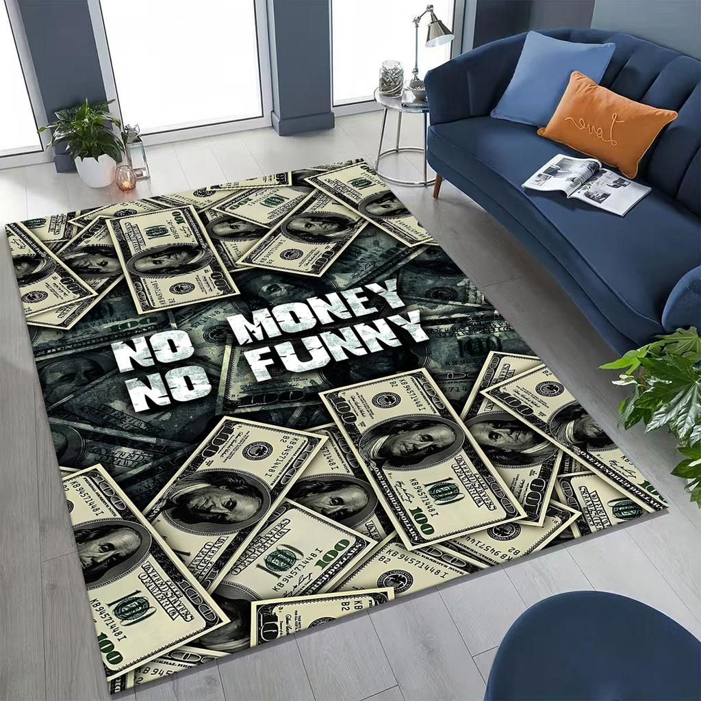 3D Personality Money USD Euro RICH Pattern Rug for Bedroom Living Room Sofa Home Doormat Decor,Large Kid Play Non-slip Floor Mat