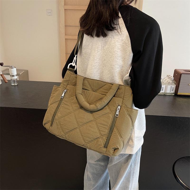 2025 New Women's Tote Bag Satchel with Compartment Large Zipper Handbag Suitable for Travel and Work