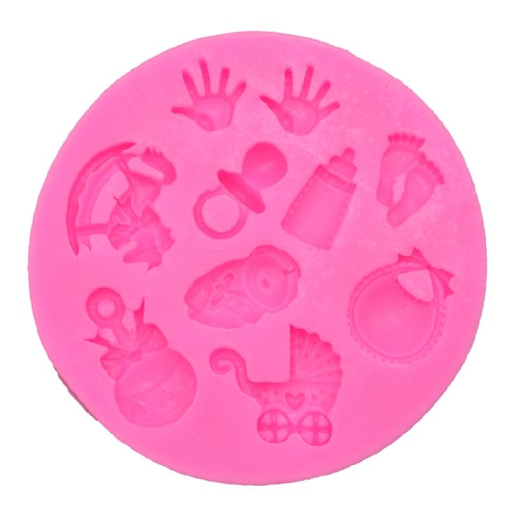

Baby Shower Theme Mini Cake Fondant Mold Candy Silicone Molds Set for Candy Cake 1