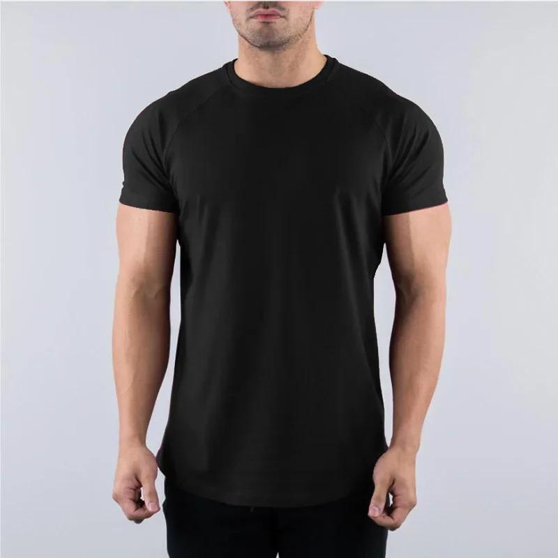 

Muscleguys Однотонные Спортивные Футболки для Зала Бодибилдинга Летние С Коротким Рукавом Хлопковые Дышащие Футболки Мужская Повседневная Одежда для Тренировок Фитнеса M чёрный