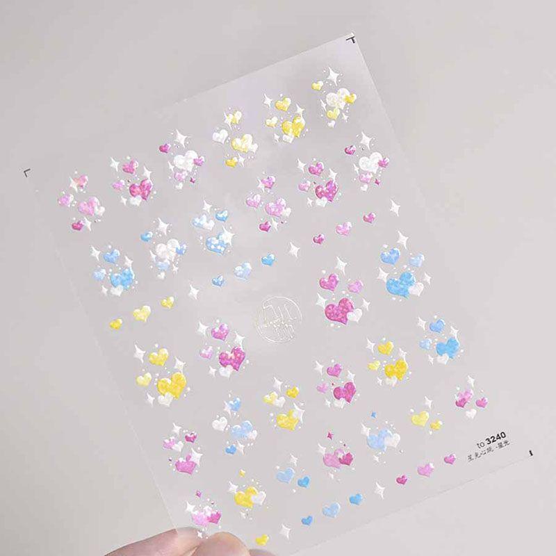 

Shell Nail Sticker Tomoni Back Glue Fantasy Laser Starlight Heartbeat 3240((Dot laser))