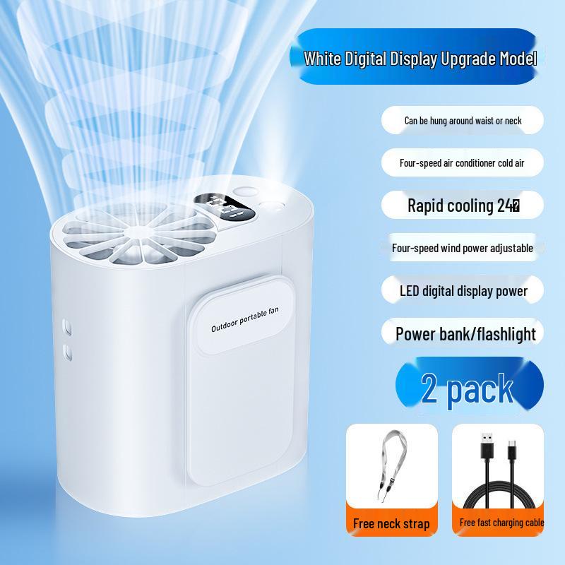 Portable Outdoor Waist Fan: Powerful Mini Cooling with Strong Wind for Construction Sites