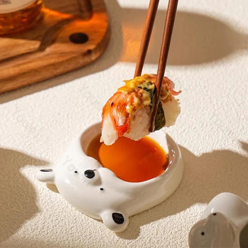 Niedliche Cartoon Keramikschalen Zuhause Köstlicher Hot Pot Kleine Schale High-End Restaurant Dessert- und Snackteller Exquisites Geschirr