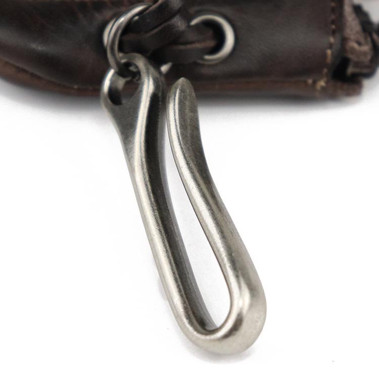 Oberste Schicht pflanzlich gegerbtes Leder Schlüsseltasche für Damen, Handgefertigtes alt gewaschenes Rindsleder, Reißverschluss im Retro-Stil, Autoschlüssel-Tasche für Herren