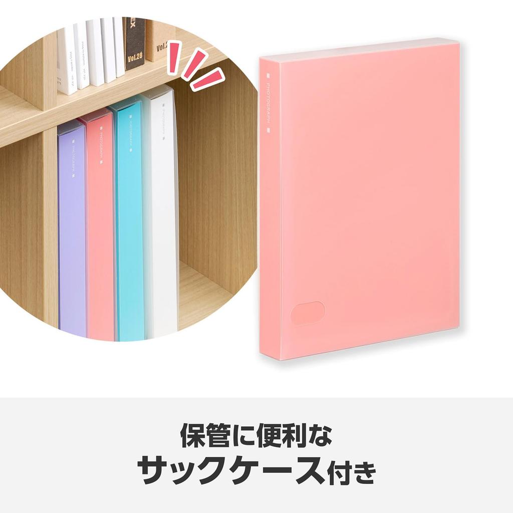HAKUBA Beaut Clear 160 Photo Sack Case Photo 4977187536393 Pocket-Style Album, [2L Size, Sheets, Pink] Storage, Pocket-Style, Included, Album,