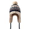 Ethnic Style Hat for Women, Winter Knit Warm Thick Fleece Headwear, Anti-Cold, Thick Fleece, Slim Face, Ear Protection Hat, Iron Hat