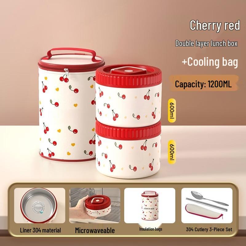 

ZISIZ Portable Microwaveable Insulated Lunch Box Set