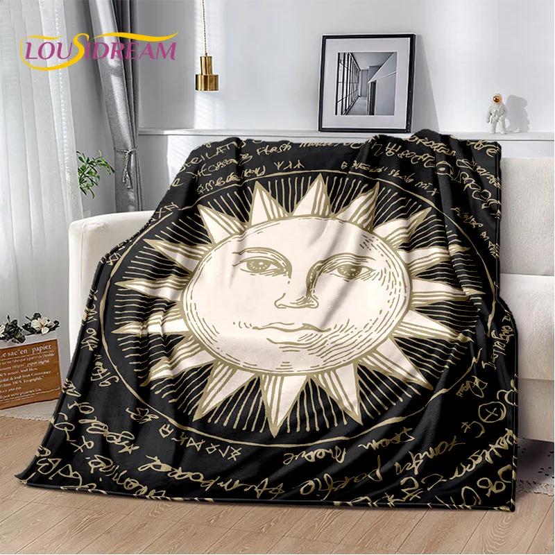 Mysteriou Tarot Sun Moon Mandala Magic Soft Flannel Blankets,Throw Blanket Comfortable Blanket for Picnic Beds Sofa Home Bedroom