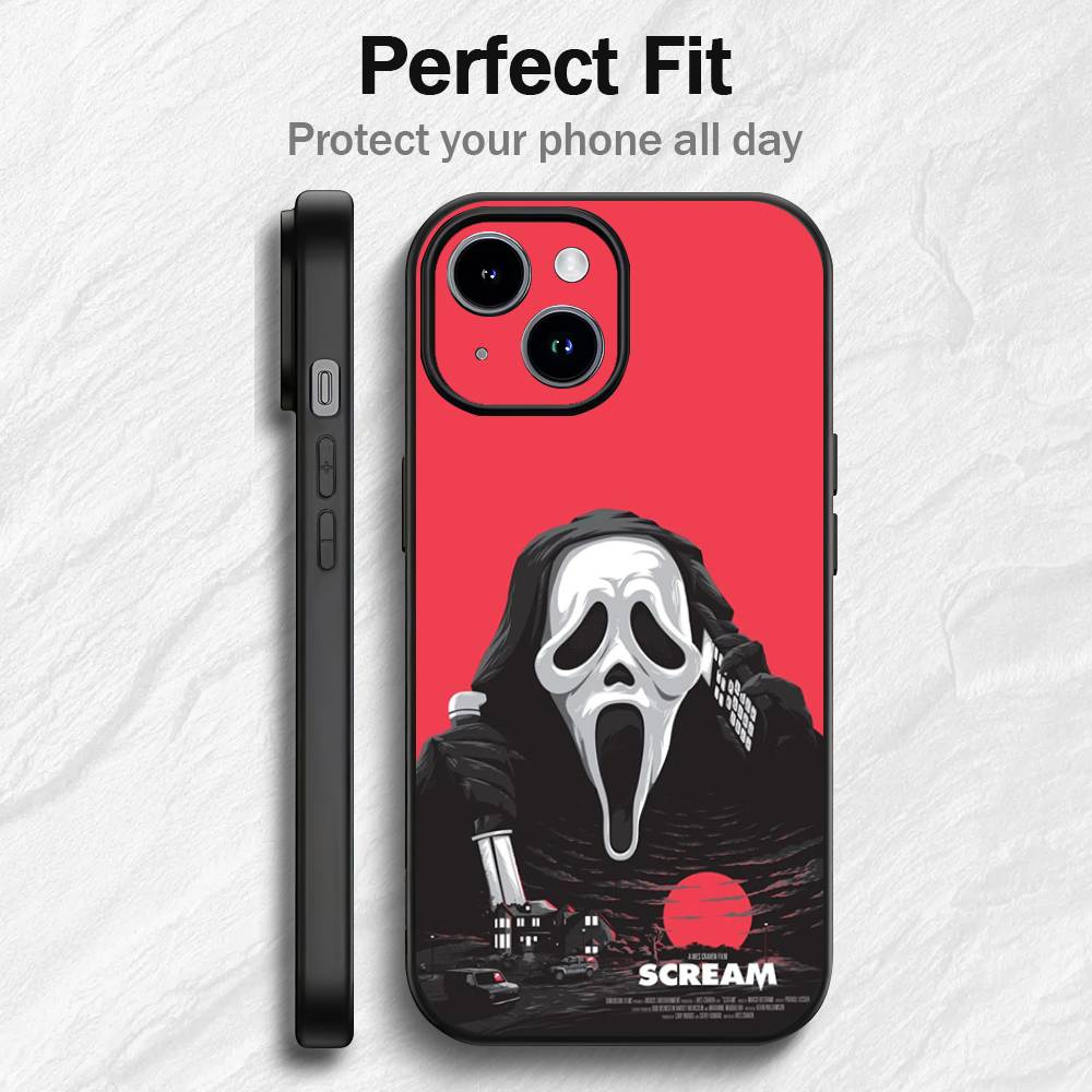 Ghost Face S-Scream Movie Phone Case For iPhone 17 16 15 14 13 12 PRO MAX PLUS Mini TPU Soft to Skin-friendly case