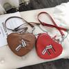 Brand Heart Tote Bag For Women Stone Pattern Pu Leather Crossbody Bags Female Compact Shoulder Bags Cute Purse Handbags