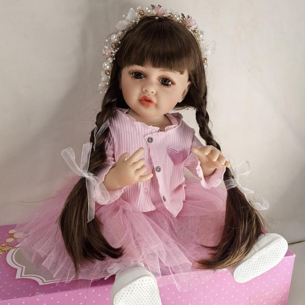KEIUMI 55cm Reborn Babypuppen sehen aus wie Prinzessinnen, Vollvinyl, können gebadet werden, Puppe, Neugeborenes Mädchen, Spielkameraden, Weihnachts- und Geburtstagsgeschenke