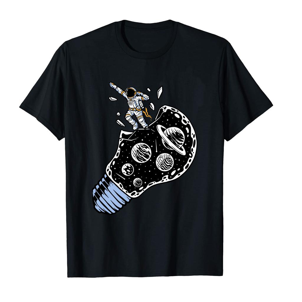 100 Cotton Astronaut Unicorn Planet Alien Space Moon For Men Women Black TShirt Graphic Harajuku Fashion Tee T Shirt XS5XL