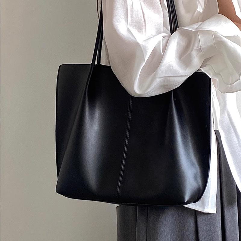 Tote Bag Women'S Shoulder Leather High-End Sense Large Capacity Commuter Mother And Child Women'S Bag Luggage