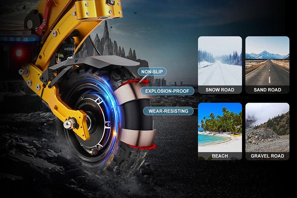 YUME X11+ Electric Scooter, 3000W*2 Motor 60V 30Ah Battery 11-inch Off-road Fat Tires 50mph Max Speed