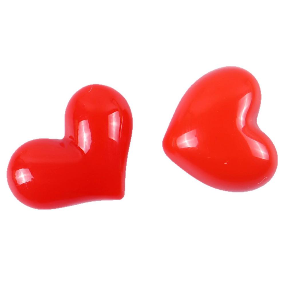 Peach & Red Heart Resin Accessories for DIY Phone Cases & Clothing Decor