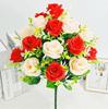 18 Heads Artificial Flowers Silk Rose Festival Home Table Decor Wedding Bridal Bouquet Outdoor Yard Garden Diy Artificial Flower
