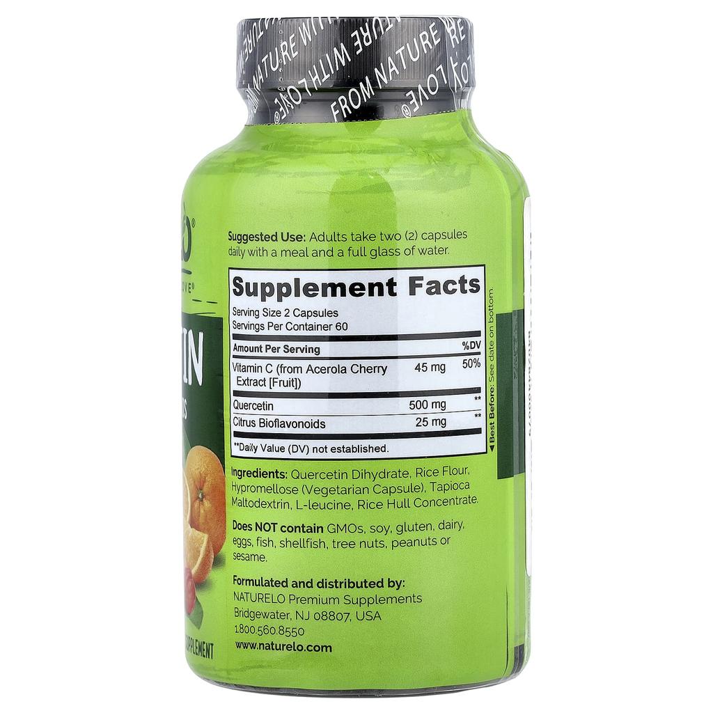 NATURELO, with Quercetin and Citrus Bioflavonoids, 120 Veggie Capsules