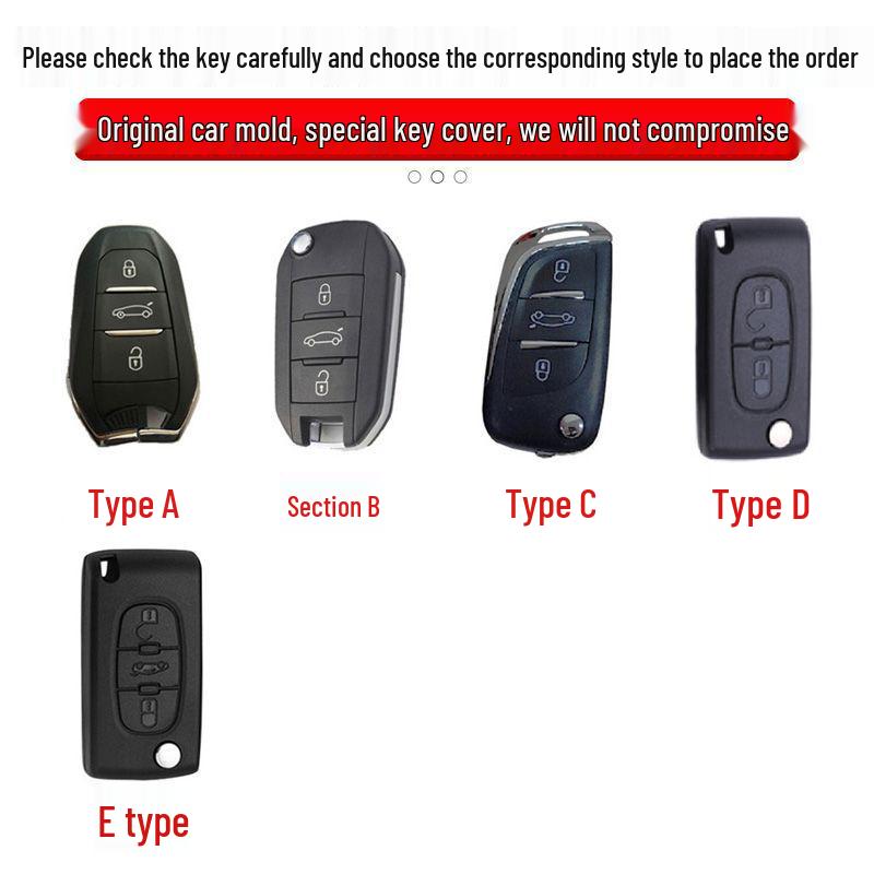 

Compatible Peugeot Key Bag Cover for New 408, 2008, 301, 3008, 308S, 508, 4008, and 5008 models. Pearl Black + Mecha Buckle [Zinc Alloy]