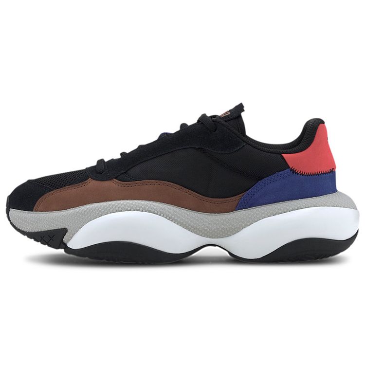 Puma Alteration Premium Leather Black Blue Red Unisex Sneakers 371597-01