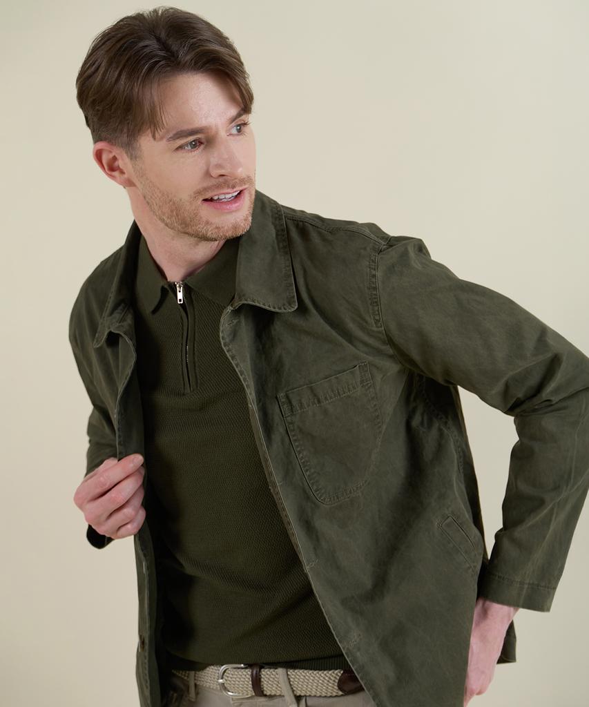Panicale Khaki Cotton Work Jacket