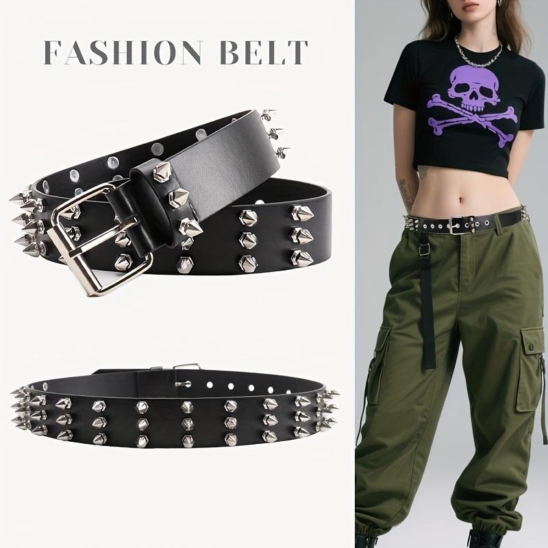 1PC Studded Belt Metal Punk Rock Rivet Belts For Women/Men Punk Belt Gothic Belt Accessories For Jeans Pants