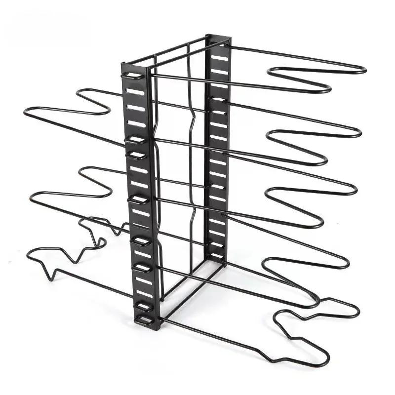 8 Tiers Pan Pot Organizer Rack 3 DIY Methods Adjustable Cabinet Pantry Pots Lids Storage Rack Kitchen Organization