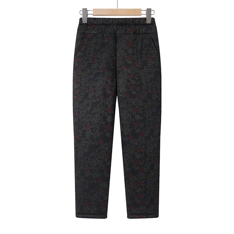 

Elderly Women s High-Waist Fleece-Lined Cotton Pants - Super Thick, Loose-Fit for Autumn/Winter 2XL [105-120 Jin]