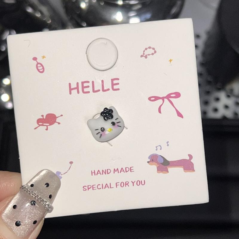 

1/2/5 шт. Кавайные серьги Sanrio Hello Kitty Мультяшные милые гвоздики в ухо Украшения для девочек Подарок