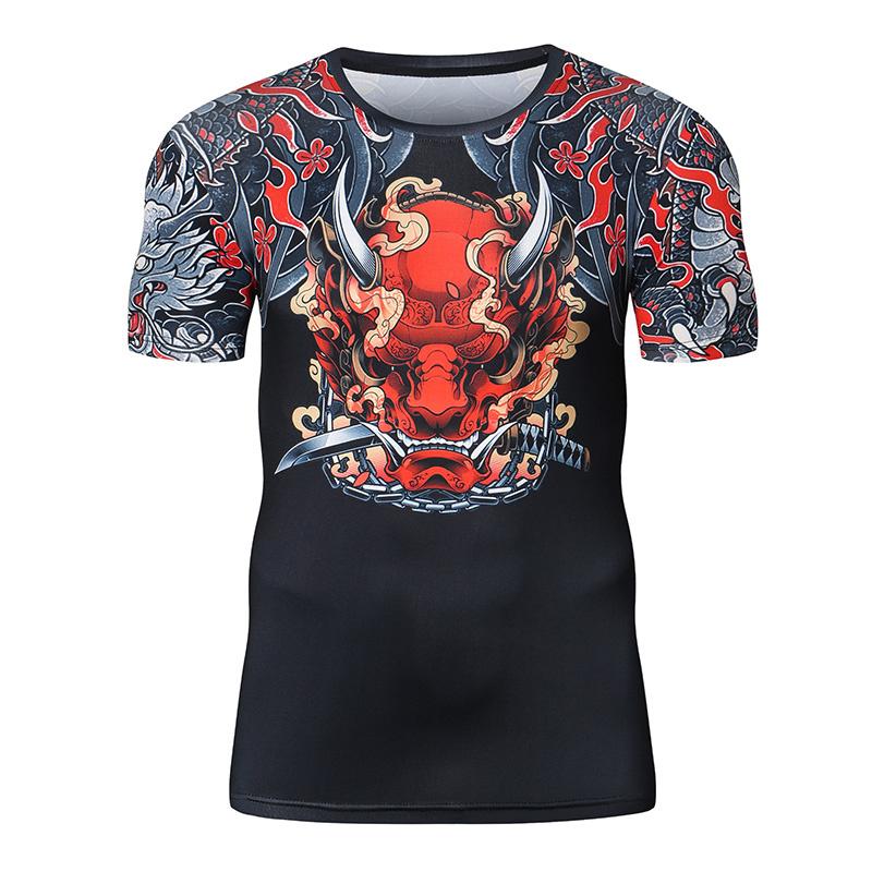 

Ретро футболка с 3D-принтом дракона и тигра для мужчин, летняя фитнес-футболка с круглым вырезом, быстросохнущая, свободная, футболка в стиле Харадзюку, футболка для спортзала, мужская 6xl