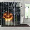 Happy Halloween Witch Pumpkin Decorative Shower Curtain Fabric Waterproof Polyester 180X180Cm For Bathroom Curtain