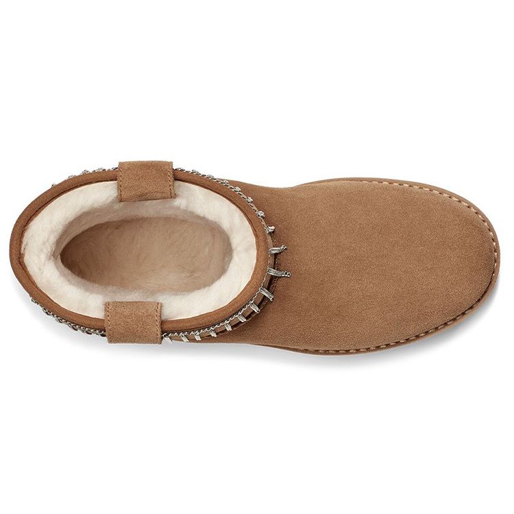 UGG Klassische Mini Fransen Warme und Bequeme Schneestiefel Damenstiefel Braun 1127454-CHE